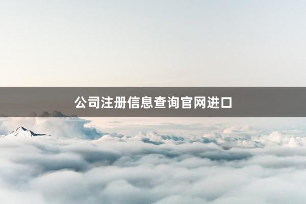 公司注册信息查询官网进口